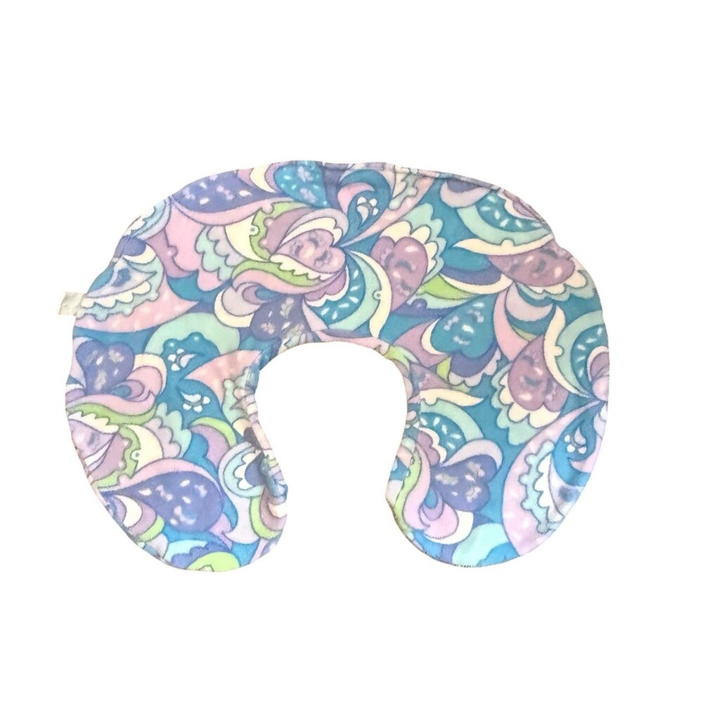 Boppy Nursing Pillow COVER Removable Fleece Geometric Pastel Blue Purple